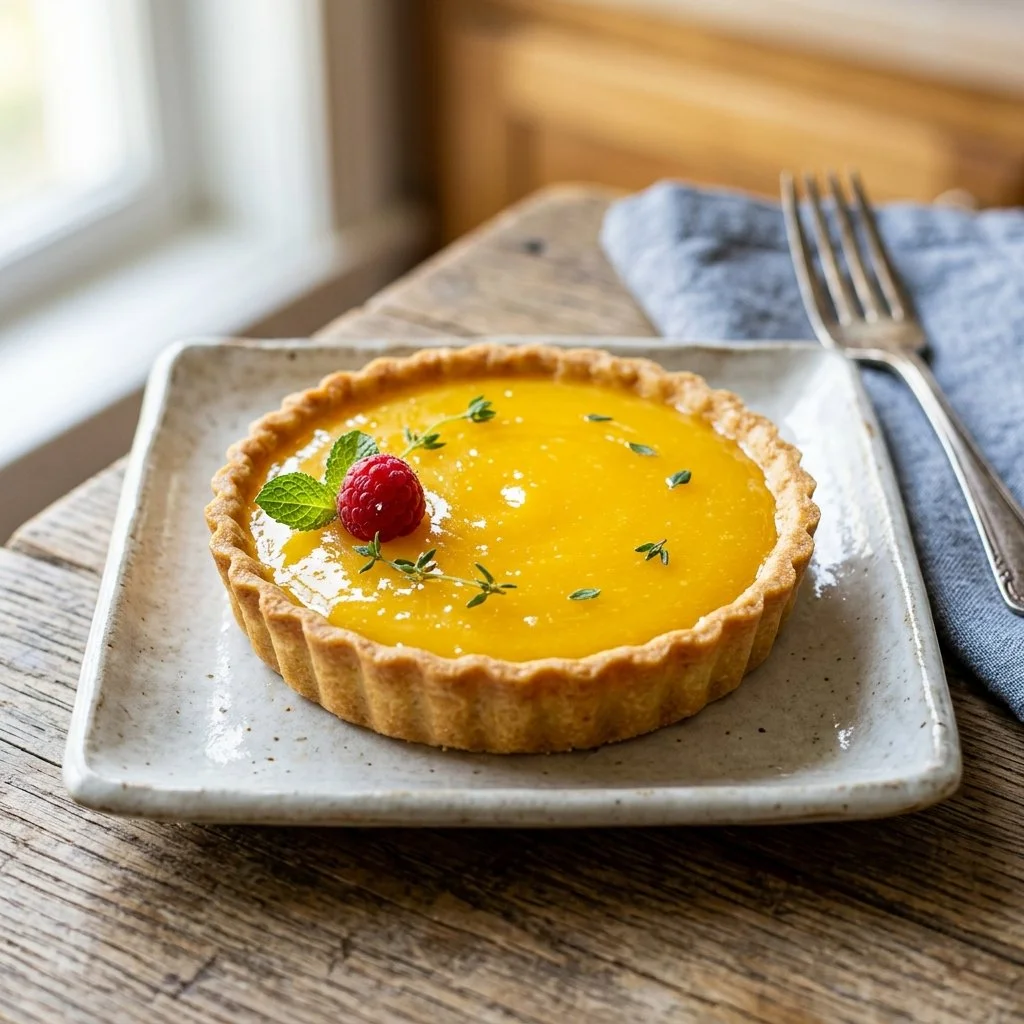 Delicious lemon curd tart with a buttery crust and vibrant lemon filling